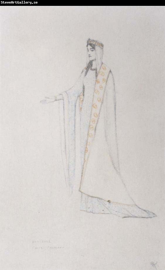 Fernand Khnopff Costume Drawing For Le Roi Arthus Genievre